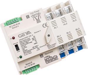 BNVXR W2R ATS 3P Dual Power Automatic Transfer Switch Uninterrupted Power Controller 63A 100A 110V 220V Wire Gift (Size : 3P 100A 110V)