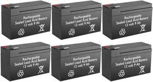 BatteryGuy 9125 3000 VA Replacement 12V 9Ah SLA Batteries Brand Equivalent (Rechargeable, High Rate) - Qty of 6