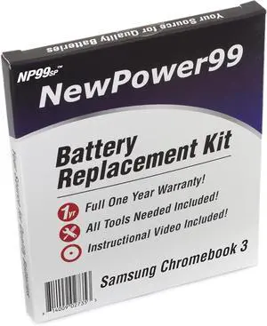 NP99sp NewPower99 Battery Replacement Kit with Battery, Instructions and Tools for Samsung Chromebook 3