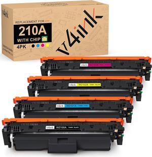 v4ink 210A W2100A Toner Cartridge (with Chip) Compatible Replacement   210A W2100A W2101A W2102A W2103A for Color Pro 4201dw 4201dn MFP 4301fdw 4301fdn 4301dn 4301dw Printer Ink, 4-Pack