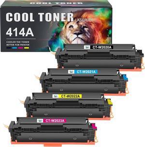 Cool Toner Compatible Toner Cartridge Replacement  414A 414X 414 W2020A Work with Color Pro MFP M479fdw M454dw M454dn M479fdn M479 Laser Printer Ink (Black Cyan Magenta Yellow, 4-Pack)