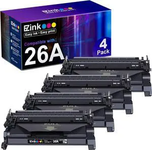 E-Z Ink Compatible Toner Cartridge Replacement  26A CF226A 26X CF226X to use with M402n M402d M402dn M402dw M426fdw M426fdn Printer (Black, 4 Pack)