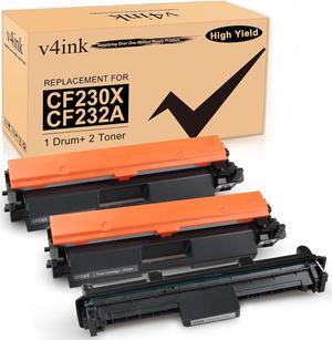 v4ink Compatible CF230X CF232A Toner Drum Replacement  30A 30X CF230X Toner Cartridge 32A CF232A Drum Set  M203 M203d M203dn M203dw MFP M277 M227fdn M227fdw M227sdn Printer - 3PK(1D+2T)