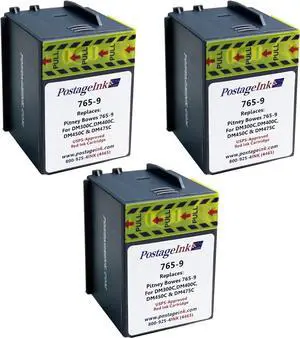 765-9 Non-OEM Ink Cartridge Replacement for SendPro C Auto, DM300c, DM400c, DM450c and DM475c Postage Meters, Pack of 3