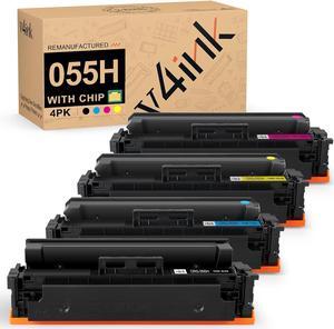v4ink 055H High Yield Toner (with Chip) Compatible Replacement for Canon 055H 055 High Capacity Work with Canon imageCLASS MF743Cdw MF741Cdw MF745Cdw MF746Cdw LBP664Cdw Toner Cartridge Set, 4-Pack