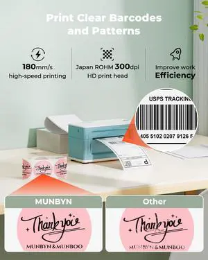 MUNBYN Bluetooth Thermal Label Printer 941B+ILH03 5-in-1 Desk Organizer with Drawers, Hooks MUNBYN Bluetooth Thermal Label Printer 941B+ILH03 5-in-1 Desk Organizer with Drawers, Hooks