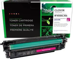 Clover Remanufactured Toner Cartridge (Reused OEM Chip) Replacement for HP 212A (W2123A) | Magenta