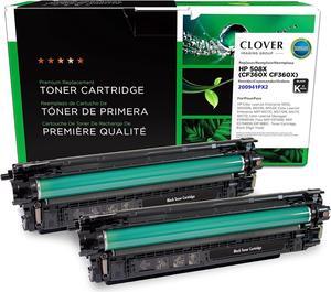 Clover Remanufactured High Yield Toner Cartridges Replacement   508X (CF360X) | Black 2-Pack
