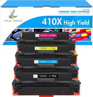 TRUE IMAGE Compatible Toner Cartridge Replacement  410X 410A CF410X CF411X CF412X CF413X to use with Color Laserjet Pro MFP M477fdw M477fdn M477fnw Pro M452dn M452nw M452dw Toner Ink (4 Pack)