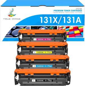 TRUE IMAGE Compatible Toner Cartridge Replacement  131X 131A M276nw CF210X  Laserjet Pro 200 Color MFP M276nw M251nw M276n M251n Printer Ink (Black Cyan Yellow Magenta, 4-Pack)