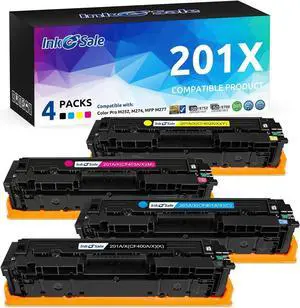 INK E-SALE Compatible Toner Cartridge Replacement  201A 201X CF400X CF401X CF402X CF403X  LaserJet MFP M277dw M277n M277C6 M252dw M252n M274n (Black Cyan Magenta Yellow 4 Pack new version)