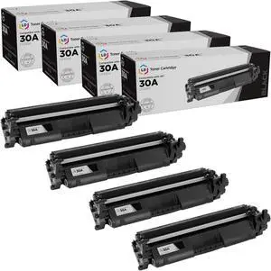 LD Products Compatible Replacements for HP 30A CF230A HP 30X CF230X Toner Cartridge (Black, 4-Pack) for use in HP Laserjet Pro M203d, M203dn, M203dw, MFP M227d, MFP M227fdn, MFP M227fdw, MFP M227sdn