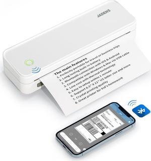 JADENS Portable Printers Wireless for Travel, Support 8.5" X 11" US Letter, Bluetooth Thermal Printer Compatible with iOS, Android & Laptop, Inkless Mobile Printer for Office, Home, School