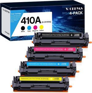 410A Compatible Toner Cartridges Replacement  410X CF410A CF411A CF412A CF413A for M477fnw M477fdw M477fdn M452dn M452nw M452dw Printer, 4-Pack