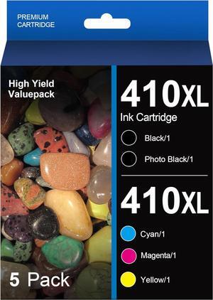 410XL Ink Cartridges High Yiled Replacement for Epson 410 410XL 410 XL Ink Cartridges to use with Expression XP-7100 XP-830 XP-640 XP-630 XP-530 XP-635 Printer (Black,Cyan,Magenta,Yellow,Photo Black)