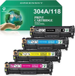 GREENSKY Remanufactured Toner Cartridge Replacement  304A for Canon 118 for CP2025DN CM2320N CM2320NF CM2320FXI MFP MF8580CDW MF8350CDN MF8380CDW MF726CDW LBP7660CDN LBP7200CDN Printer (4 Pack)