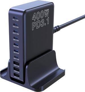 CHIPOFY 400W USB C Charger, GaN Compact 10-Ports PD3.1 140W PPS 45W QC20W Super Fast Charging Station for MacBook Laptop, iPad, iPhone 15/Pro/14/13, Samsung Galaxy S23/S22, Steam Deck and More