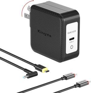 King Ma 140W HP Laptop GaN Charger, PD 3.1 Portable Fast Wall Charger with Foldable Plug and USB C Cable for HP OMEN 2/15-5209TX/11IIIpro/3 Plus Pavilion Gaming 2/Notebook/ENVY15/ENVY17