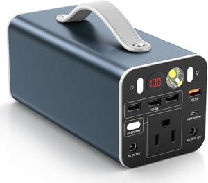 155Wh Portable Power Station, 42000mAh Laptop Power Bank with 150W AC Outlet, Dual Way 65W PD/USB-C Port, Laptop Charger Battery Backup Power Supply for Outdoor Camping Home Emergency Outage