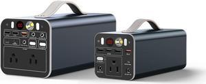 150W&300W Portable Power Station, 155Wh&299.7Wh Laptop Power Bank with AC Outlet, Dual Way 65W PD/USB-C Port, Laptop Charger Battery Backup Power Supply for Outdoor Camping Home Emergency Outa