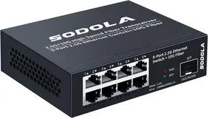 8-Port Unmanaged 2.5G Switch,8 x 2.5GBASE-T Ports,1X10G SFP+,100Gbps Switching Capacity, Fanless, MetalPlug & Play 2.5Gb Network Switch