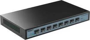 8 Port 10G Web Managed Switch, 8X10G SFP+ Ports, Link Aggregation/QoS/VLAN/IGMP, Wall Mounted Fanless 10Gb Multi-gig Network SwitchSFP Ports Only