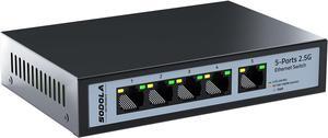 5 Port 2.5G Ethernet Switch,|5 x 2.5GBASE-T Ports,45Gbps Switching Capacity, Plug & Play/Fanless Metal Design 2.5G Ethernet Unmanaged Network Switch