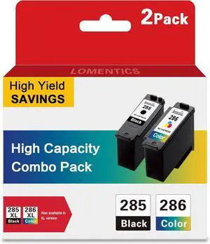 PG-285 Black/CL-286 Color Ink Cartridges (2-Pack, Black, Tri-Color) - Lometic PG-285 CL-286 Ink Replacement for Canon PIXMA TS7720 and TR7820 Printer
