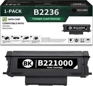 Ennovor 1 Pack B2236 B221000 High Yield Toner Cartridge Compatible for Lexmark B2236dw MB2236adw Printer (2,000 Page Yield)