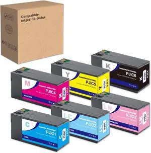 PP50 PP100 Ink Cartridge PJIC1 PJIC2 PJIC3 PJIC4 PJIC5 PJIC6 Compatible with PP100 PP50 PP100N PP50BD PrinterBlack,Cyan,Magenta,Yellow,Light Cyan,Light Magenta