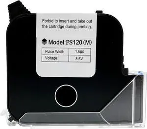 Phezer 1-inch 72ml Quick Dry Ink Cartridge for Handheld Inkjet Printer P15-1 Durable Replacement Waterproof 72ml Ink Cartridge(Black)