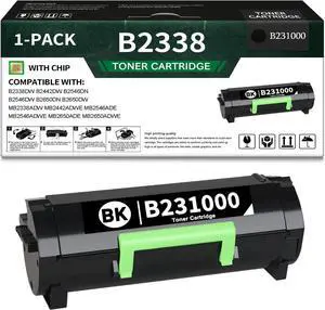 1 Pack B2338 B231000 High Yield Toner Cartridge Compatible for Lexmark B2338dw 2442dw 2546dn 2546dw 2650dn 2650dw MB2338adw 2442adwe 2546ade 2546adwe 2650ade 2650adwe Printer (3,800 Page Yield)