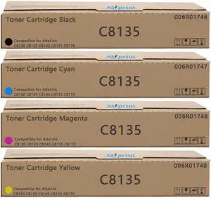 Ennovor High Yield Xerox AltaLink C8130 C8135 C8145 C8155 C8170 Toner Cartridge Replacement for 006R01746 006R01747 006R01748 006R01749 (Black:59,000 Pages,CYM:21,000 Pages)