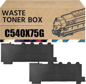 Compatible C540X75G Waste Toner Container Box Replacement for Lexmark CS510de CS517de CX310dn CX317dn CX517de Printer Waste Toner Bottle 2Pack