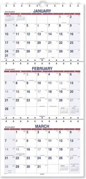 AT-A-GLANCE Move-A-Page Three-Month Wall Calendar 12 x 27 Move-A-Page 2021