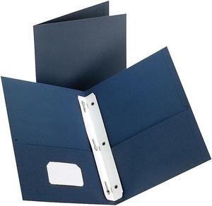 MyOfficeInnovations 2-Pocket Presentation Folders with Fasteners Dark Blue 10