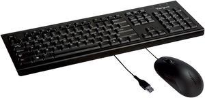 Targus BUS0067 Corporate HID Keyboard and Mouse - USB Wired Keyboard - 104 Key - Black - USB Mouse - Optical - 3 Button - Scroll Wheel - QWERTY - Black