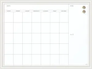 U Brands Magnetic Dry Erase Calendar 40 x 30 Inches White Décor Frame 2918U00-01