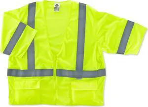 Ergodyne GloWear 8320Z Class 3 Hi-Visibility Standard Vest Lime 2XL/3XL 22127