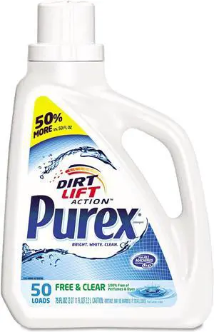 Purex Free and Clear Liquid Laundry Detergent Unscented 75 oz Bottle 2420006040EA