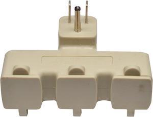 Go Green Power Power 3 Outlet Tri Tap Adapter with Covers Beige GG-03431BE