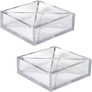 Azar 4-Compartment Plastic Compartment Storage Clear 2/Box (556350)