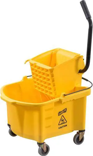 Genuine Joe Mop Bucket Wringer Combo 3" Casters 26 qt. Yellow 60466