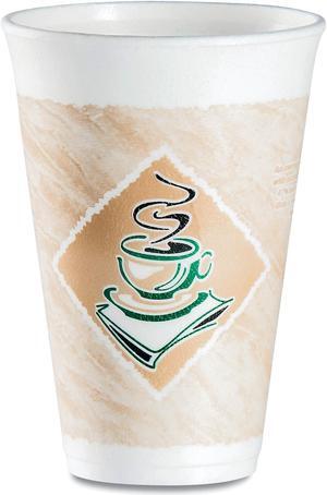 Dart Café G Foam Hot/Cold Cups 16 oz. Brown/Green/White 1000/Carton 16X16G167318