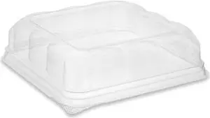Pactiv Corporation Pactiv Evergreen Recycled Plastic Square Dome Lid 7.5 x 7.5 x