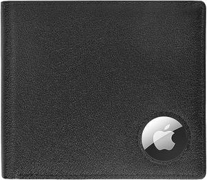 SaharaCase Genuine Leather Wallet Case for Apple AirTag Black (AT00037)
