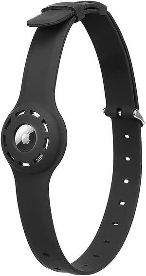 SaharaCase Adjustable Silicone Dog Collar for Apple AirTag Large Dogs) Black