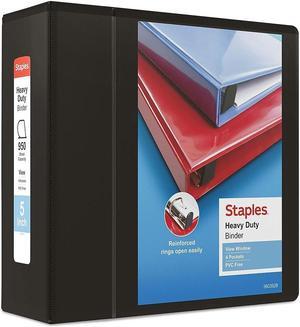 Staples Heavy Duty 5" 3-Ring View Binder Black (24699) 82612