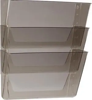 Storex Wall File, Letter, 13 X 14, Three Pocket, Smoke 70246U06C