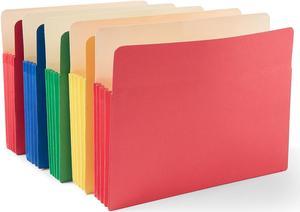 MyOfficeInnovations 3 12 Expansion Colored File Pockets Letter Assorted 5Pack 227132